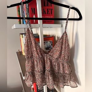 Cute floral going out top with tags